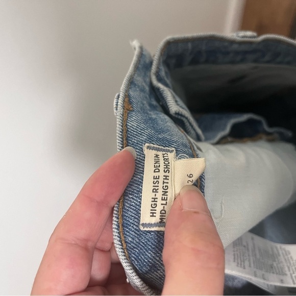 MADEWELL High-Rise Mid-Length Denim Shorts Woodvale Wash TENCEL Denim Edition 26 - Picture 6 of 9